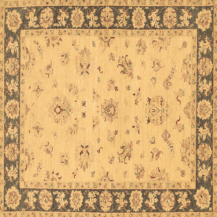 Square Oriental Brown Traditional Rug, tr1508brn