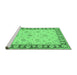 Sideview of Machine Washable Oriental Emerald Green Traditional Area Rugs, wshtr1508emgrn