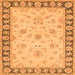 Serging Thickness of Oriental Orange Traditional Rug, tr1508org