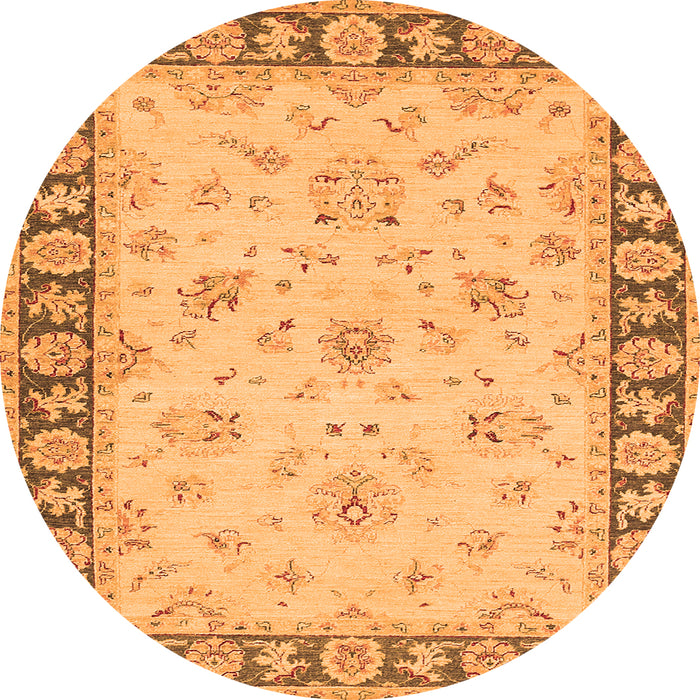 Square Oriental Orange Traditional Rug, tr1508org