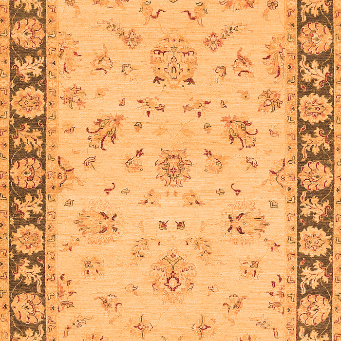 Serging Thickness of Machine Washable Oriental Orange Traditional Area Rugs, wshtr1508org