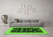 Machine Washable Persian Green Traditional Area Rugs in a Living Room,, wshtr1509grn