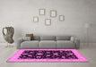 Machine Washable Persian Pink Traditional Rug in a Living Room, wshtr1509pnk