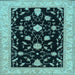 Square Persian Light Blue Traditional Rug, tr1509lblu