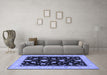 Machine Washable Persian Blue Traditional Rug in a Living Room, wshtr1509blu