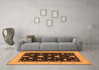 Machine Washable Persian Orange Traditional Rug, wshtr1509org