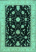 Machine Washable Persian Turquoise Traditional Area Rugs, wshtr1509turq