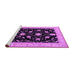 Sideview of Machine Washable Persian Purple Traditional Area Rugs, wshtr1509pur
