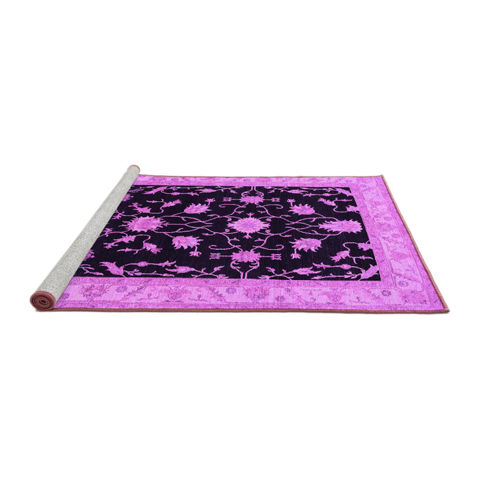 Sideview of Machine Washable Persian Purple Traditional Area Rugs, wshtr1509pur