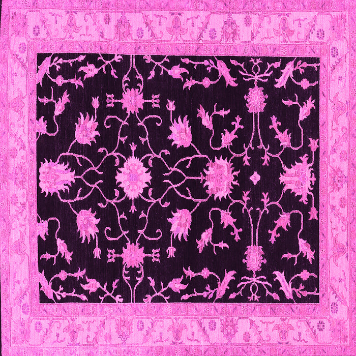 Square Machine Washable Persian Pink Traditional Rug, wshtr1509pnk