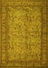 Machine Washable Persian Yellow Traditional Rug, wshtr150yw