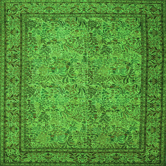 Serging Thickness of Persian Green Traditional Rug, tr150grn