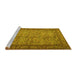 Sideview of Machine Washable Persian Yellow Traditional Rug, wshtr150yw