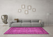 Machine Washable Persian Pink Traditional Rug in a Living Room, wshtr150pnk