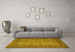 Machine Washable Persian Yellow Traditional Rug in a Living Room, wshtr150yw