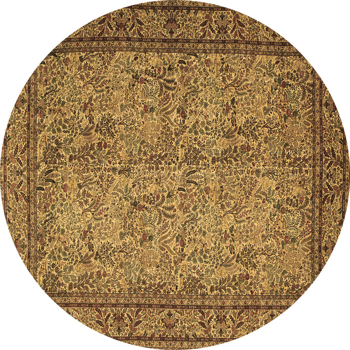 Round Persian Brown Traditional Rug, tr150brn