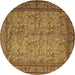 Round Persian Brown Traditional Rug, tr150brn