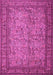 Machine Washable Persian Pink Traditional Rug, wshtr150pnk