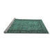 Sideview of Machine Washable Persian Light Blue Traditional Rug, wshtr150lblu