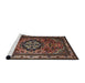 Sideview of Machine Washable Traditional Dark Almond Brown Rug, wshtr1510