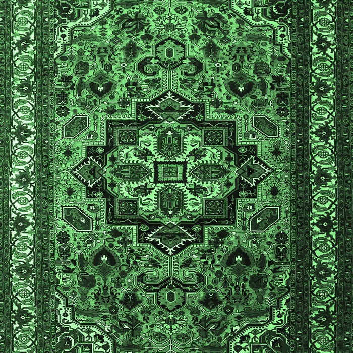 Medallion Emerald Green Traditional Rug, tr1510emgrn