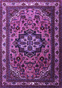 Medallion Purple Traditional Rug, tr1510pur