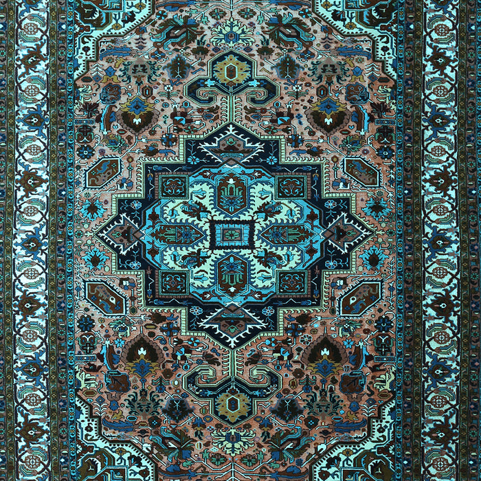 Medallion Light Blue Traditional Rug, tr1510lblu