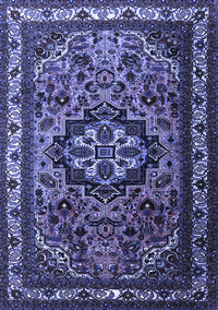 Medallion Blue Traditional Rug, tr1510blu