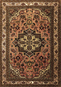 Medallion Brown Traditional Rug, tr1510brn