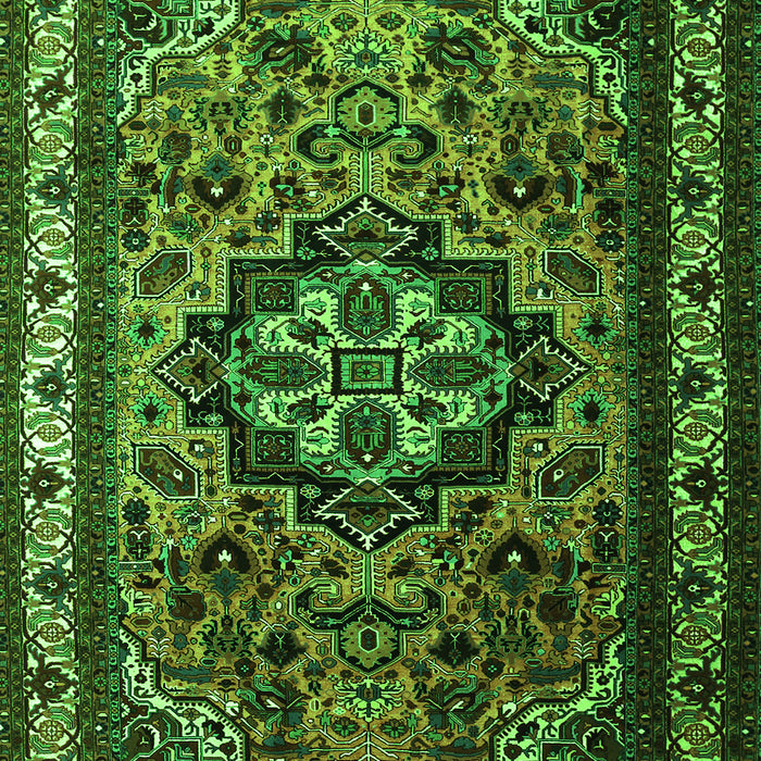 Medallion Green Traditional Rug, tr1510grn