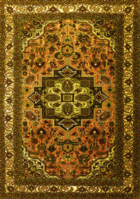 Medallion Yellow Traditional Rug, tr1510yw