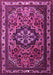 Machine Washable Medallion Pink Traditional Rug, wshtr1510pnk