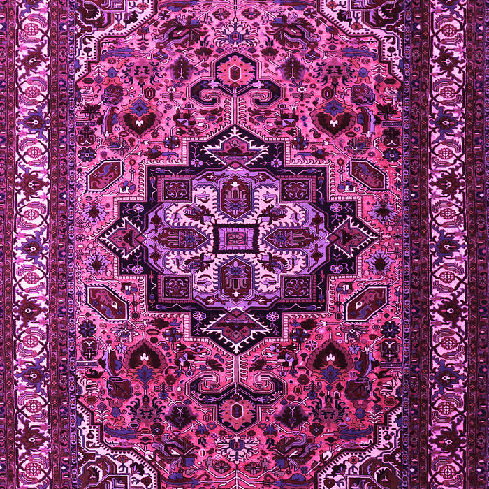 Machine Washable Medallion Pink Traditional Rug, wshtr1510pnk