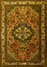 Machine Washable Medallion Yellow Traditional Rug, wshtr1510yw