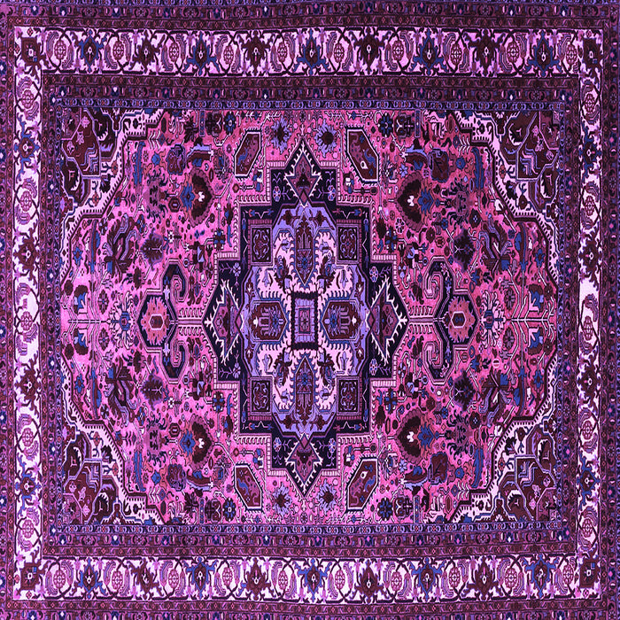 Square Medallion Purple Traditional Rug, tr1510pur