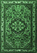 Machine Washable Medallion Emerald Green Traditional Area Rugs, wshtr1510emgrn