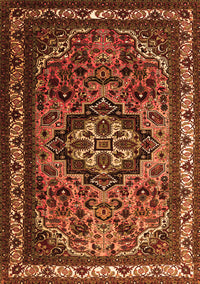 Medallion Orange Traditional Rug, tr1510org