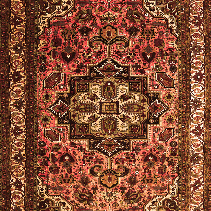 Medallion Orange Traditional Rug, tr1510org