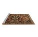 Sideview of Machine Washable Medallion Brown Traditional Rug, wshtr1510brn