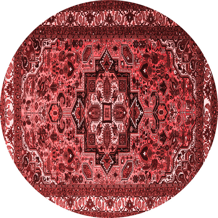 Machine Washable Medallion Red Traditional Rug, wshtr1510red
