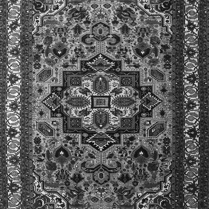 Serging Thickness of Machine Washable Medallion Gray Traditional Rug, wshtr1510gry