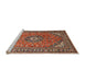 Sideview of Machine Washable Traditional Tomato Red Rug, wshtr1511