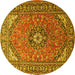 Round Medallion Yellow Traditional Rug, tr1511yw