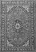 Serging Thickness of Machine Washable Medallion Gray Traditional Rug, wshtr1511gry