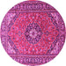 Round Medallion Pink Traditional Rug, tr1511pnk