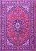 Medallion Purple Traditional Rug, tr1511pur