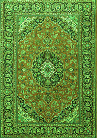 Medallion Green Traditional Rug, tr1511grn