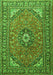 Medallion Green Traditional Rug, tr1511grn