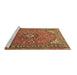 Sideview of Machine Washable Medallion Brown Traditional Rug, wshtr1511brn