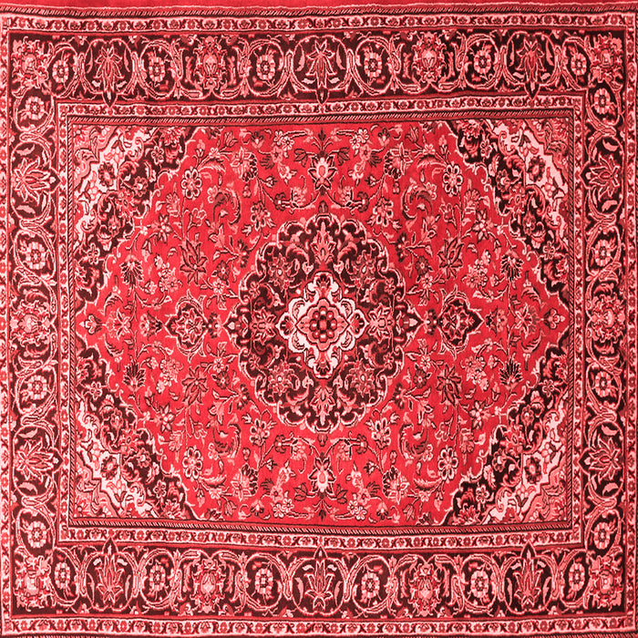 Machine Washable Medallion Red Traditional Rug, wshtr1511red